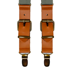 Chokore Chokore Y-shaped Suspenders with Leather detailing and adjustable Elastic Strap (Lichen) Chokore Y-shaped Suspenders with Leather detailing and adjustable Elastic Strap (Lichen) 