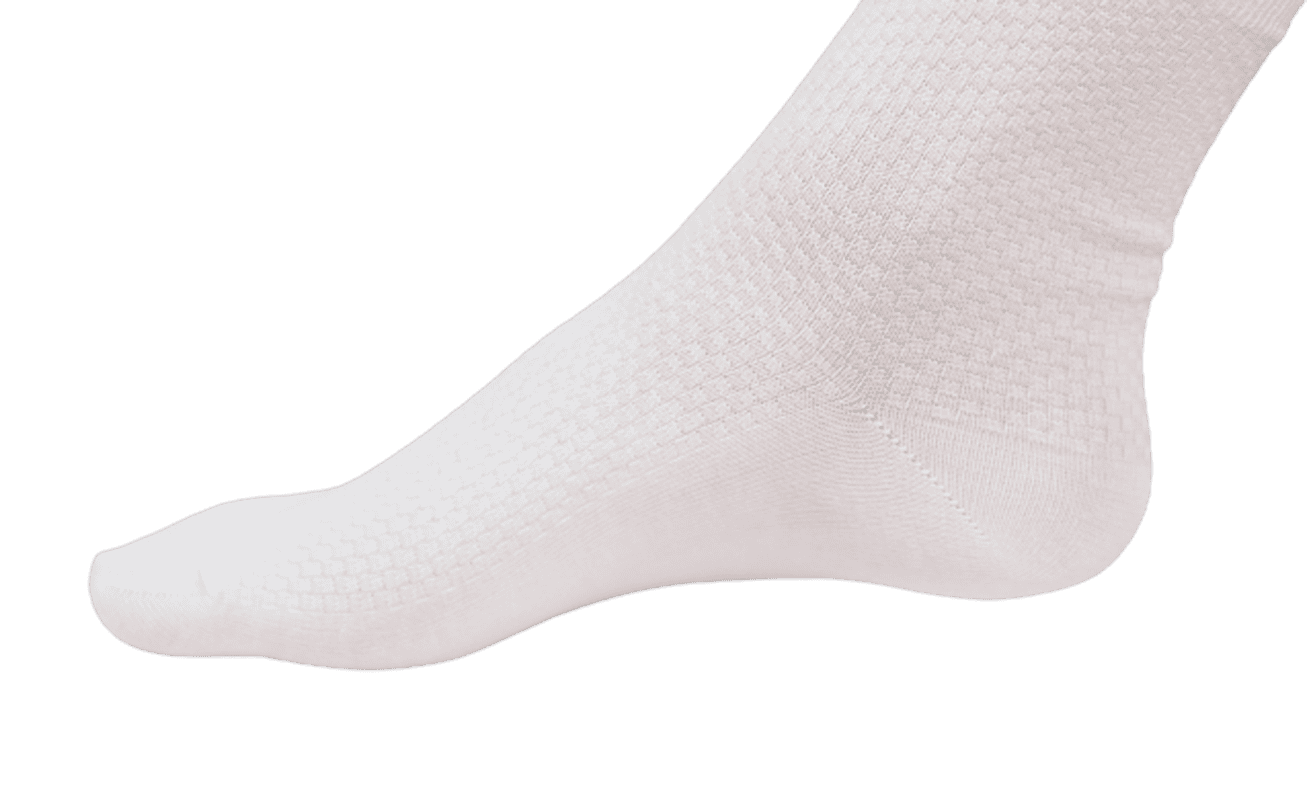 Chokore White Double Needle Bamboo Socks