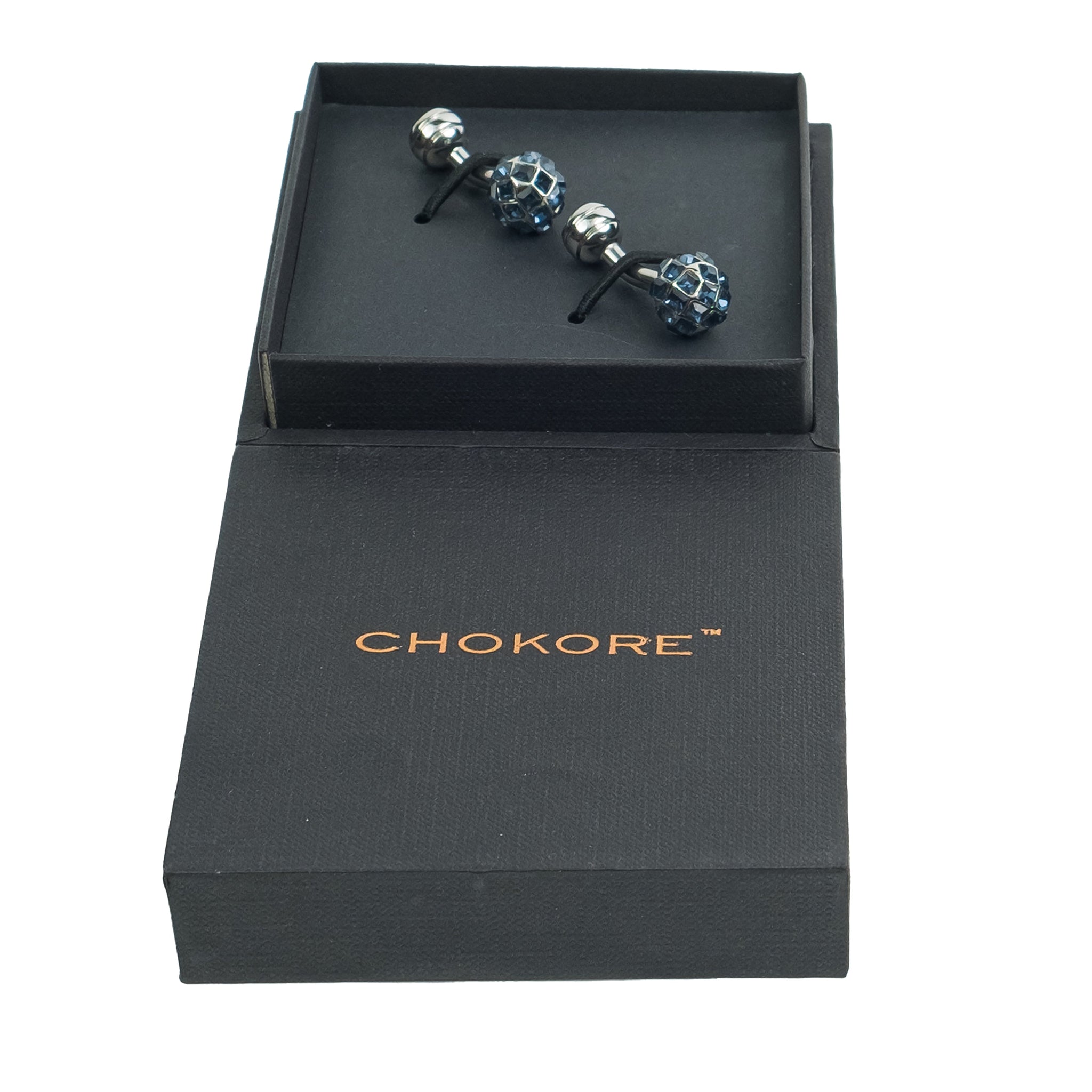Chokore Crystal Ball Cufflinks (Blue)