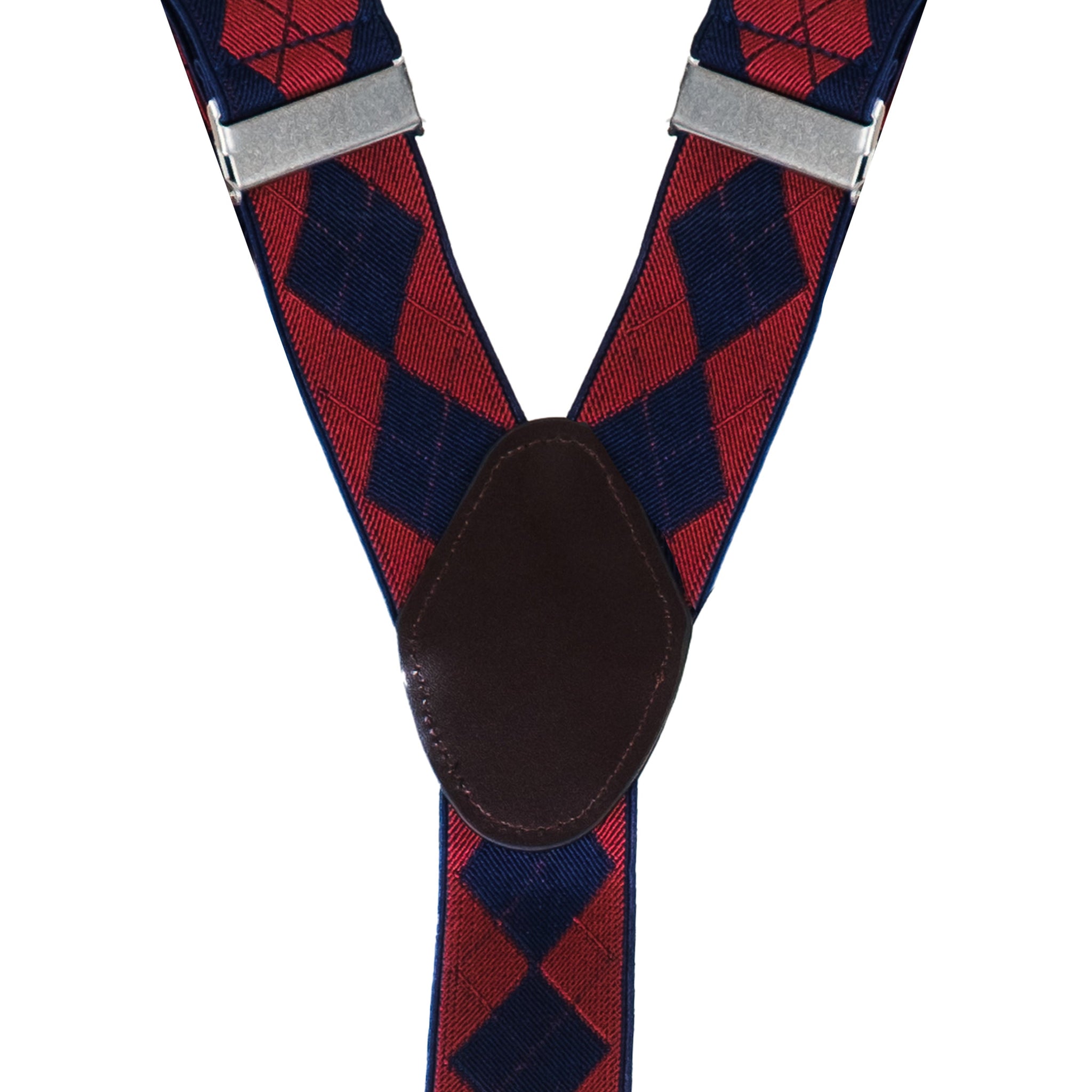 Chokore Stretchy Y-shaped Suspenders with 6-clips (Navy Blue & Red)