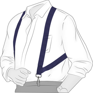 Chokore Chokore X-shaped Snap Hook Suspenders (Navy Blue) Chokore X-shaped Snap Hook Suspenders (Navy Blue) 