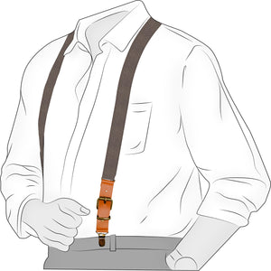 Chokore Chokore Y-shaped Suspenders with Leather detailing and adjustable Elastic Strap (Light Gray) Chokore Y-shaped Suspenders with Leather detailing and adjustable Elastic Strap (Light Gray) 