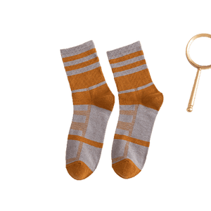 Chokore Chokore Light Grey And Orange Men's Cotton Socks Chokore Light Grey And Orange Men's Cotton Socks 