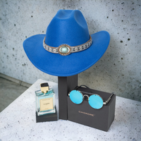 Chokore Chokore Special 3-in-1 Gift Set for Him (Blue Cowboy Hat, Round Sunglasses, & Closer Perfume)