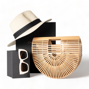 Chokore  Chokore Special 3-in-1 Gift Set for Him & Her (Straw Hat, Bamboo Bag, & Sunglasses) 