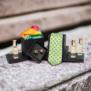 Chokore  Chokore Special 4-in-1 Gift Set for Him (Pocket Square, Necktie, Perfume Combo, & Cufflinks) 