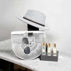 Chokore  Chokore Special 4-in-1 Gift Set for Him & Her (Fedora Hat, Bamboo bag, Sunglasses, & Perfumes Combo) 