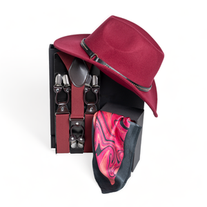 Chokore Chokore Special 3-in-1 Gift Set for Him (Burgundy Suspenders, Cowboy Hat, & Pocket Square) Chokore Special 3-in-1 Gift Set for Him (Burgundy Suspenders, Cowboy Hat, & Pocket Square) 