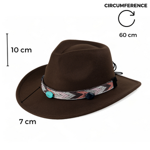 Chokore Chokore Cowboy Hat with Multicolor Band (Chocolate Brown) Chokore Cowboy Hat with Multicolor Band (Chocolate Brown) 