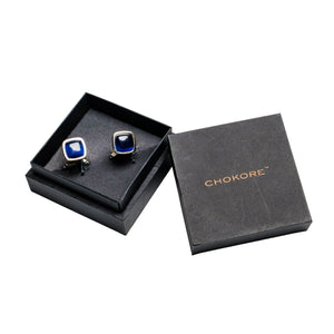 Chokore Chokore Squircle Cufflinks with Stone (Dark Blue) Chokore Squircle Cufflinks with Stone (Dark Blue) 