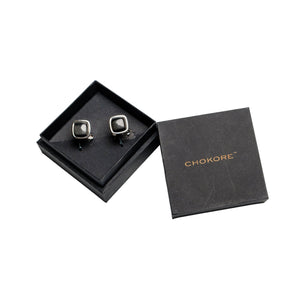 Chokore Chokore Squircle Cufflinks with Stone (Black) Chokore Squircle Cufflinks with Stone (Black) 