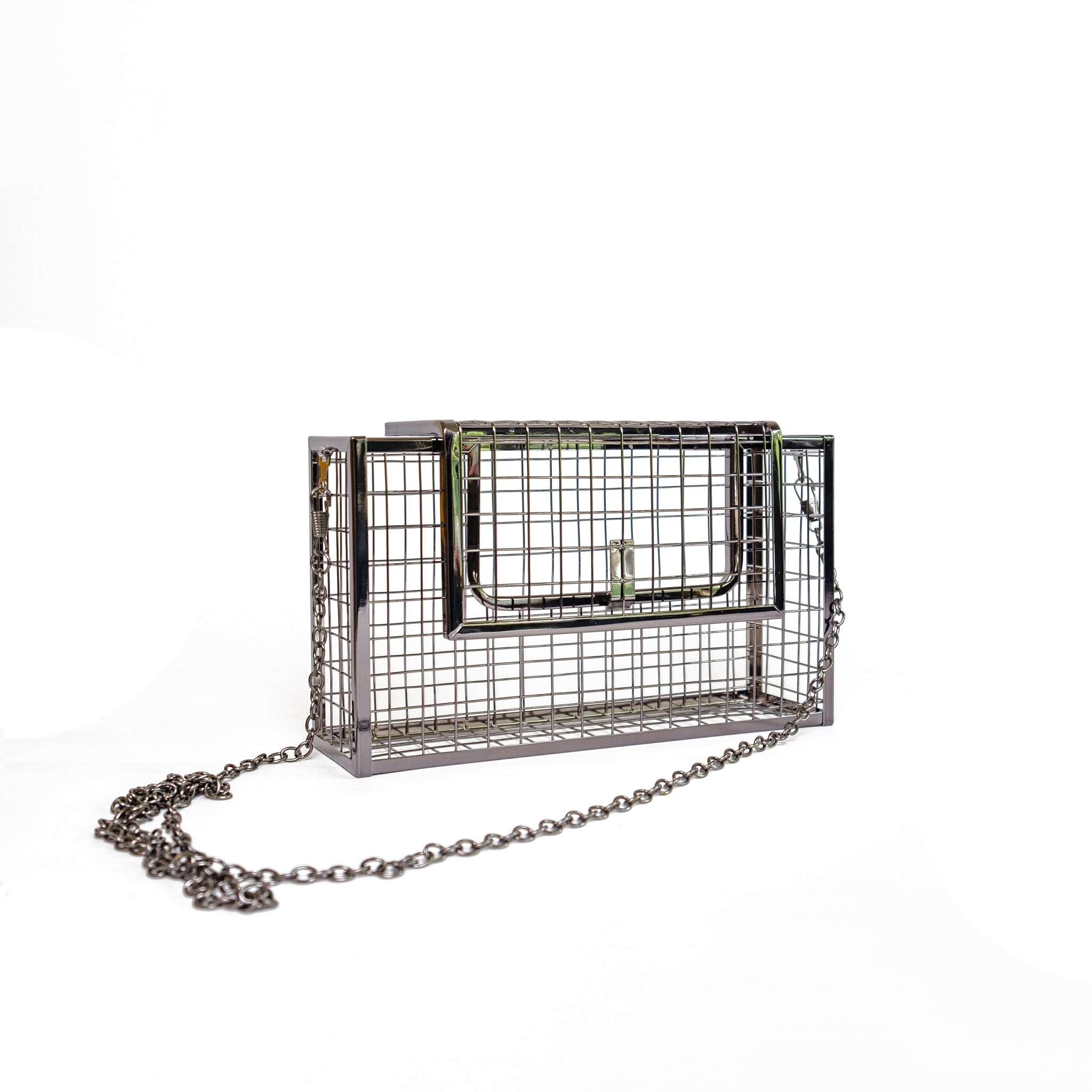 Chokore Metallic Cage Handbag (Black)
