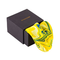 Chokore Chokore Yellow Satin Silk pocket square from the Marble Collection
