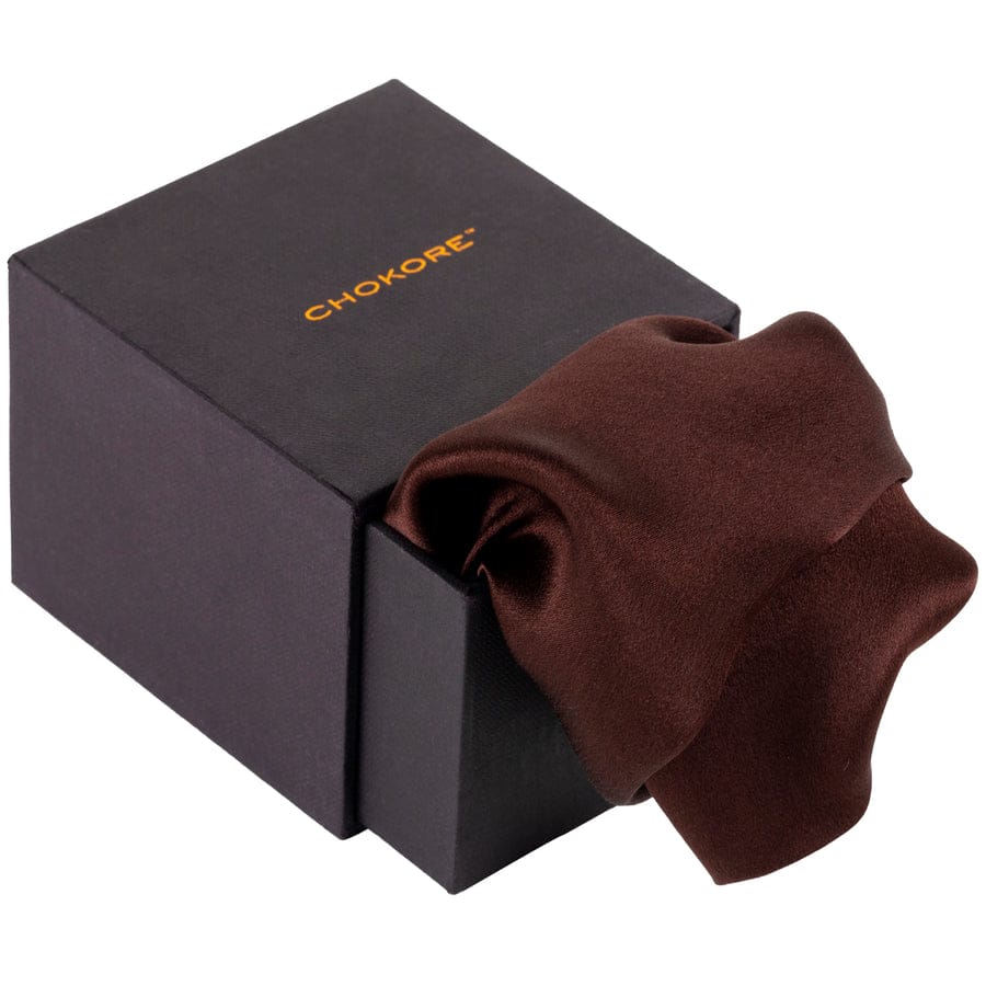 Chokore Brown Satin Silk pocket square from the Sollids Line