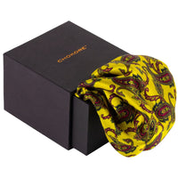 Chokore Chokore Yellow Satin Silk pocket square from the Indian at Heart Collection
