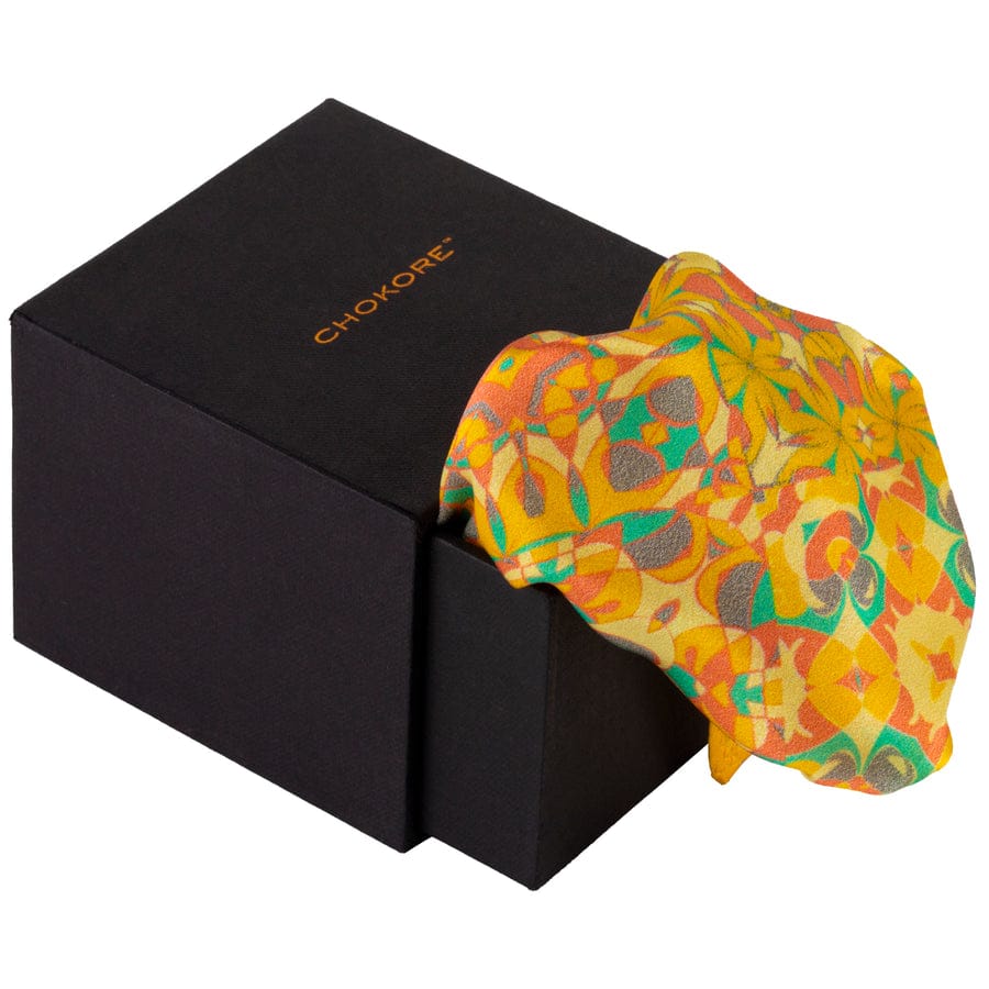 Chokore Multicoloured Satin Silk pocket square from the Indian at Heart Collection