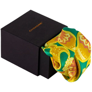 Chokore Chokore Green Satin Silk pocket square from the Indian at Heart Collection Chokore Green Satin Silk pocket square from the Indian at Heart Collection 