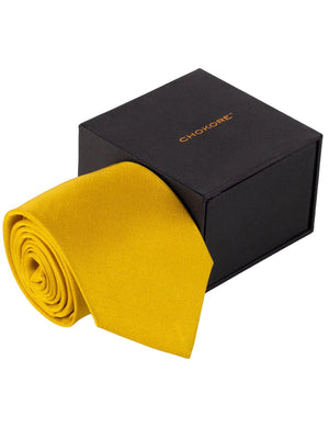 Chokore Pewter Chokore Yellow Silk Tie - Solids range 