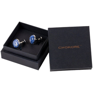 Chokore Chokore Silver and Blue Stone Premium Range of Cufflinks Chokore Silver and Blue Stone Premium Range of Cufflinks 