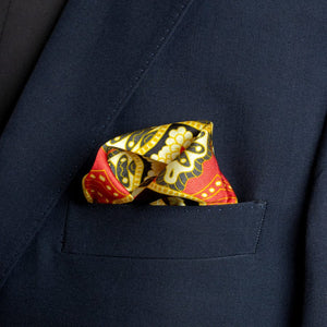 Chokore  Chokore Red Satin Silk pocket square from the Indian at Heart Collection 