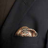 Chokore Chokore Off white Satin Silk pocket square from the Indian at Heart Collection