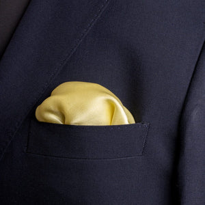 Chokore Pewter Chokore Lime Satin Silk pocket square from the Solids Line 