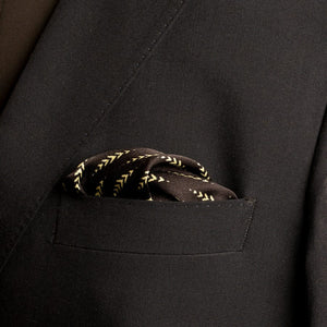 Chokore  Chokore Black Satin Silk pocket square from the Indian at Heart Collection 