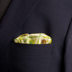 Chokore  Chokore Off white Satin Silk pocket square from the Indian at Heart Collection 