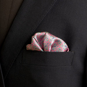 Chokore Chokore Pink Satin Silk pocket square from the Indian at Heart Collection Chokore Pink Satin Silk pocket square from the Indian at Heart Collection 