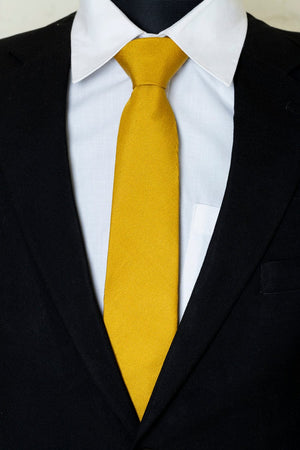 Chokore Benares (Black) Chokore Yellow Silk Tie - Solids range 
