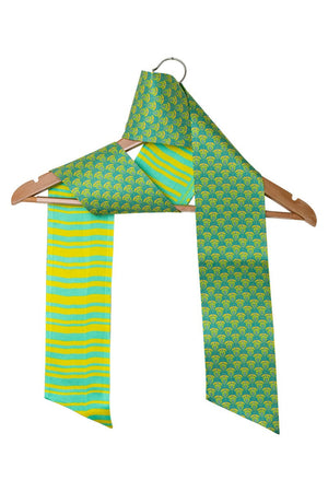 Chokore Printed Sea Green and Yellow Silk Stole for Women Printed Sea Green and Yellow Silk Stole for Women 