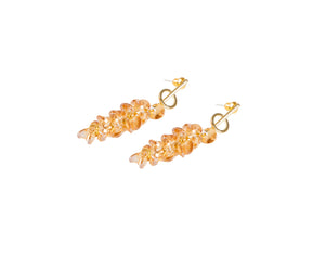 Chokore Needle with Crystal Tassle Earring, Gold tone. Needle with Crystal Tassle Earring, Gold tone. 