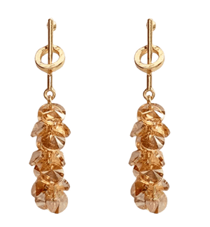 Chokore Needle with Crystal Tassle Earring, Gold tone. Needle with Crystal Tassle Earring, Gold tone. 