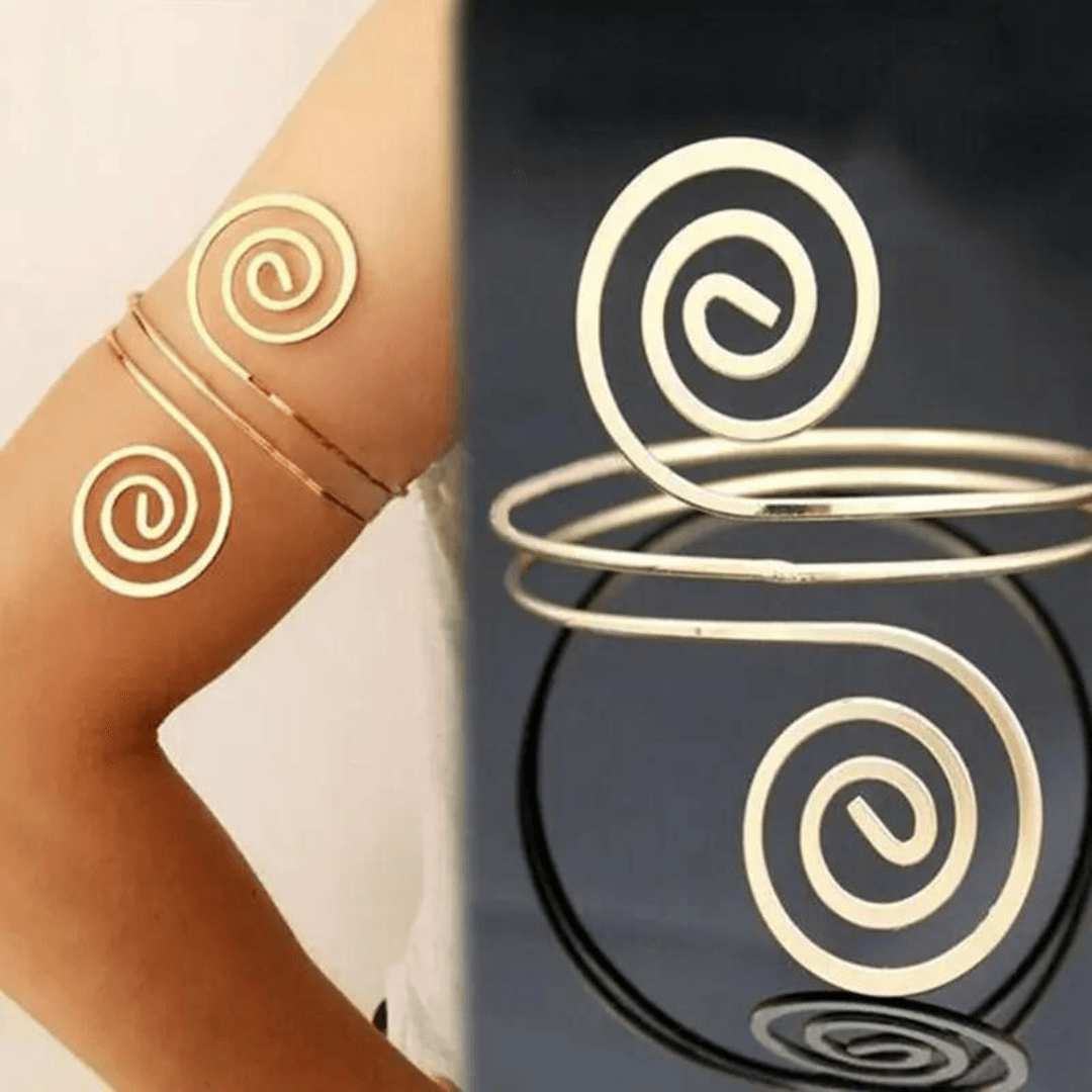 Chokore Swirl Upper Arm cuff  (Silver)