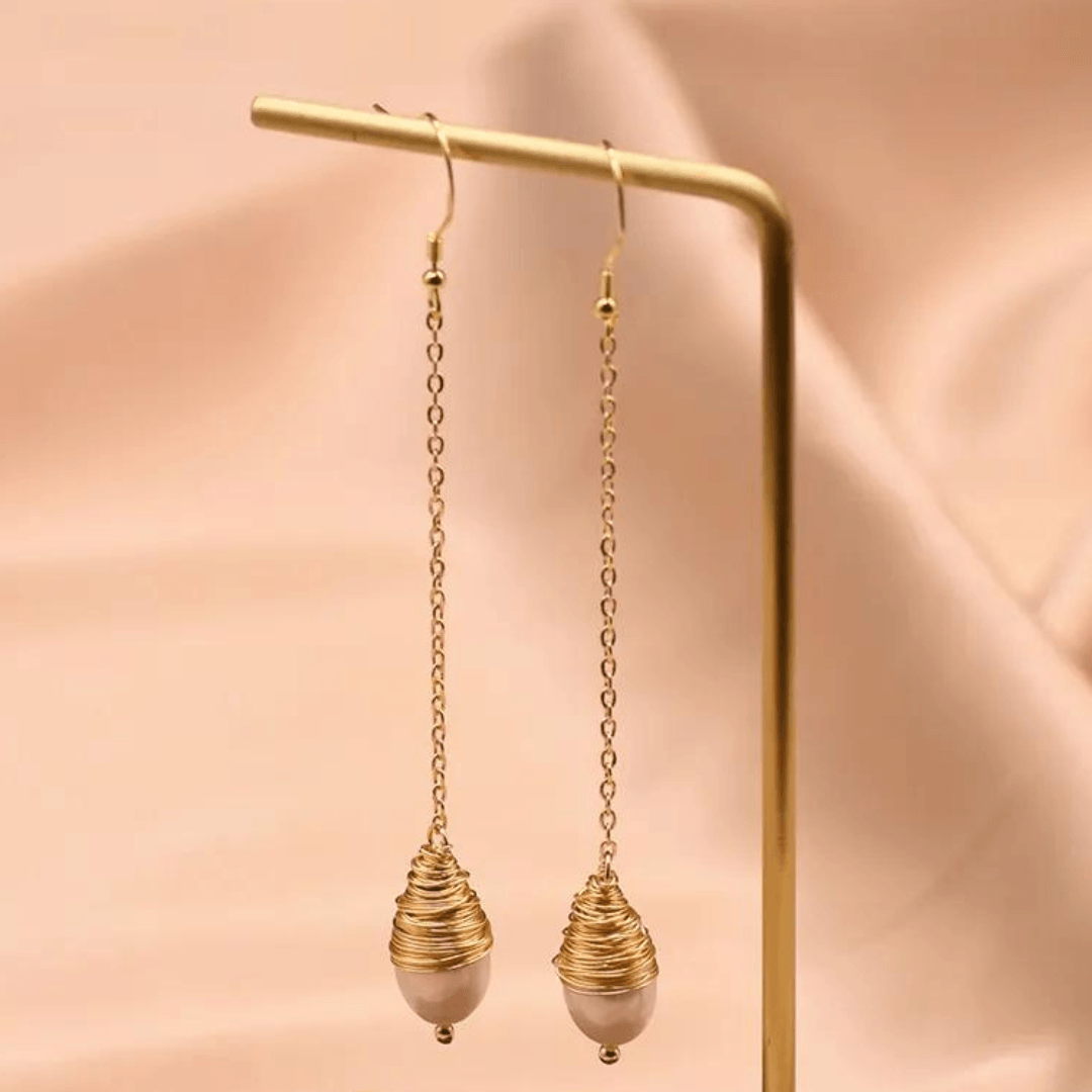 Chokore Long Baroque Pearl Earrings