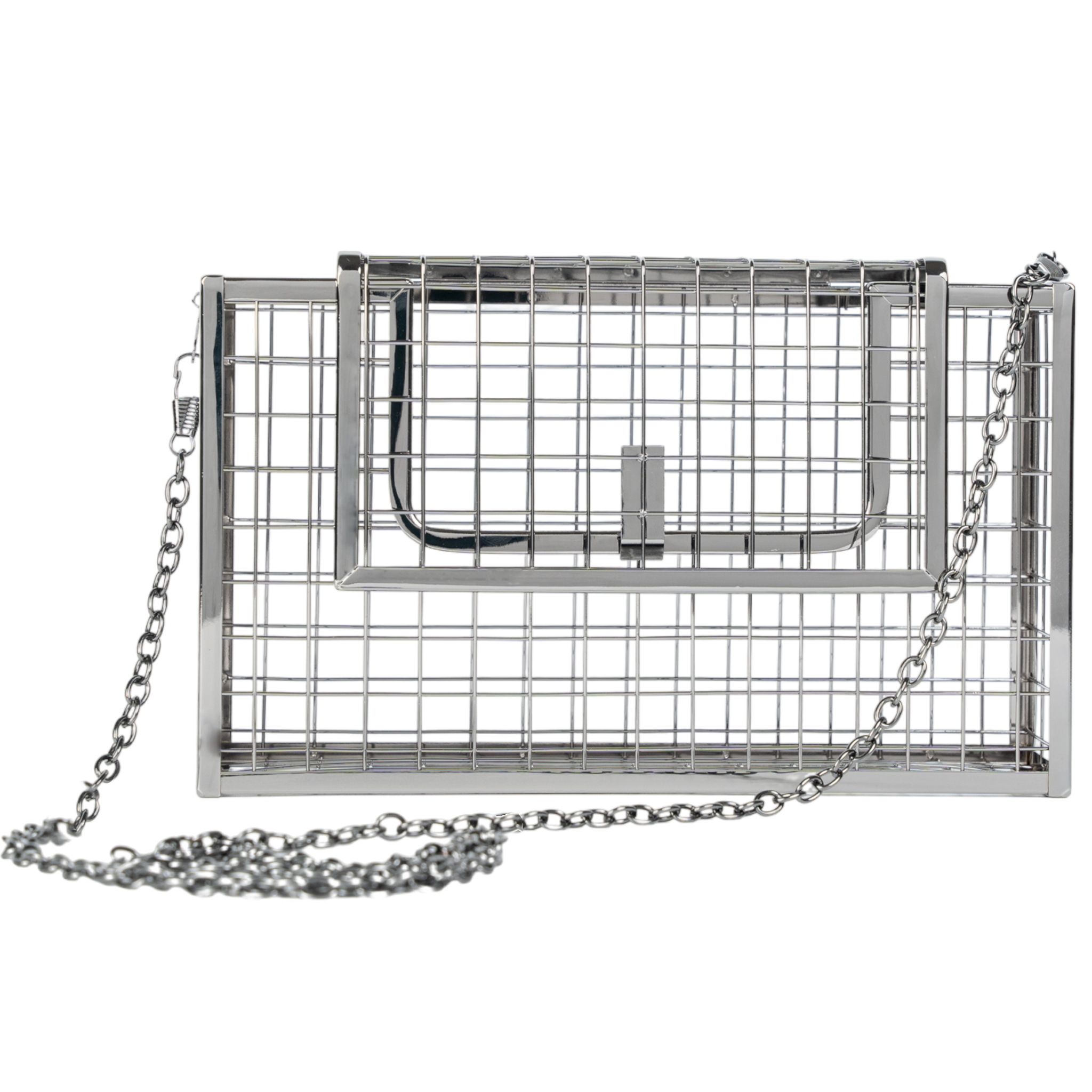 Chokore Metallic Cage Handbag (Silver)