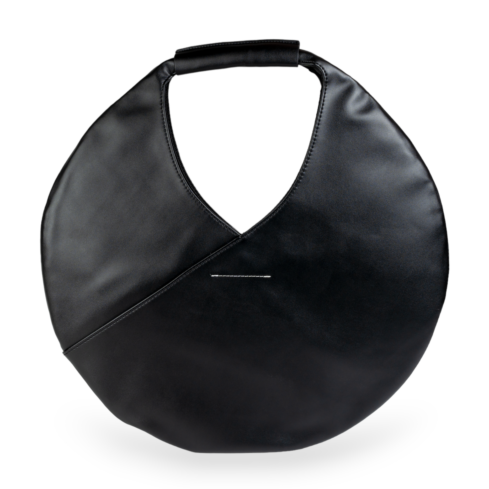 Chokore Round Vegan Leather Handbag (Black)