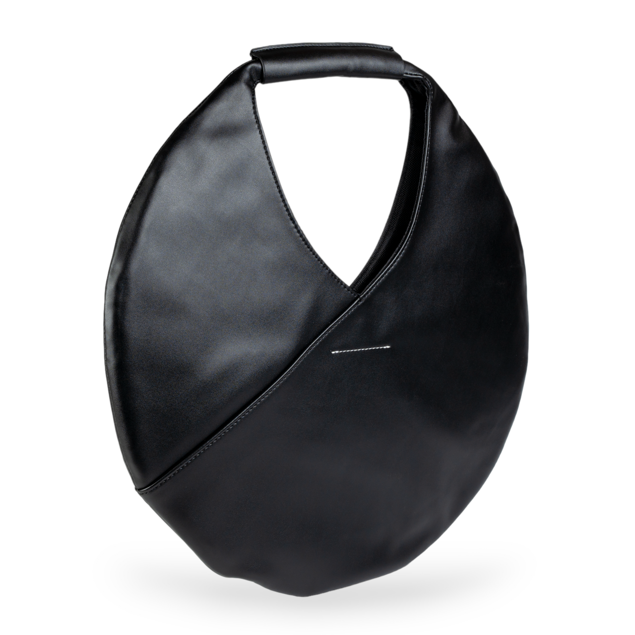 Chokore Round Vegan Leather Handbag (Black)