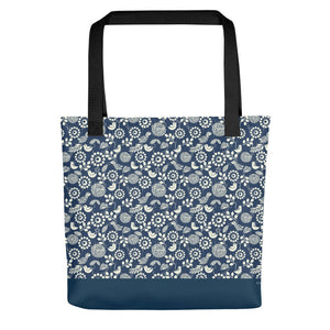 Chokore  Indigo and White Birds & Nature Tote Bag. From the Wildlife collection. 