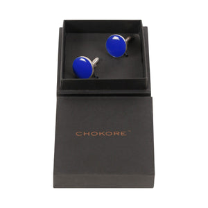 Chokore Chokore Cobalt Blue color Round shape Cufflinks Chokore Cobalt Blue color Round shape Cufflinks 
