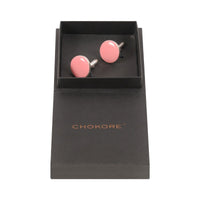 Chokore Chokore Old Rose Pink color Round shape Cufflinks
