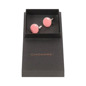 Chokore Chokore Old Rose Pink color Round shape Cufflinks Chokore Old Rose Pink color Round shape Cufflinks 