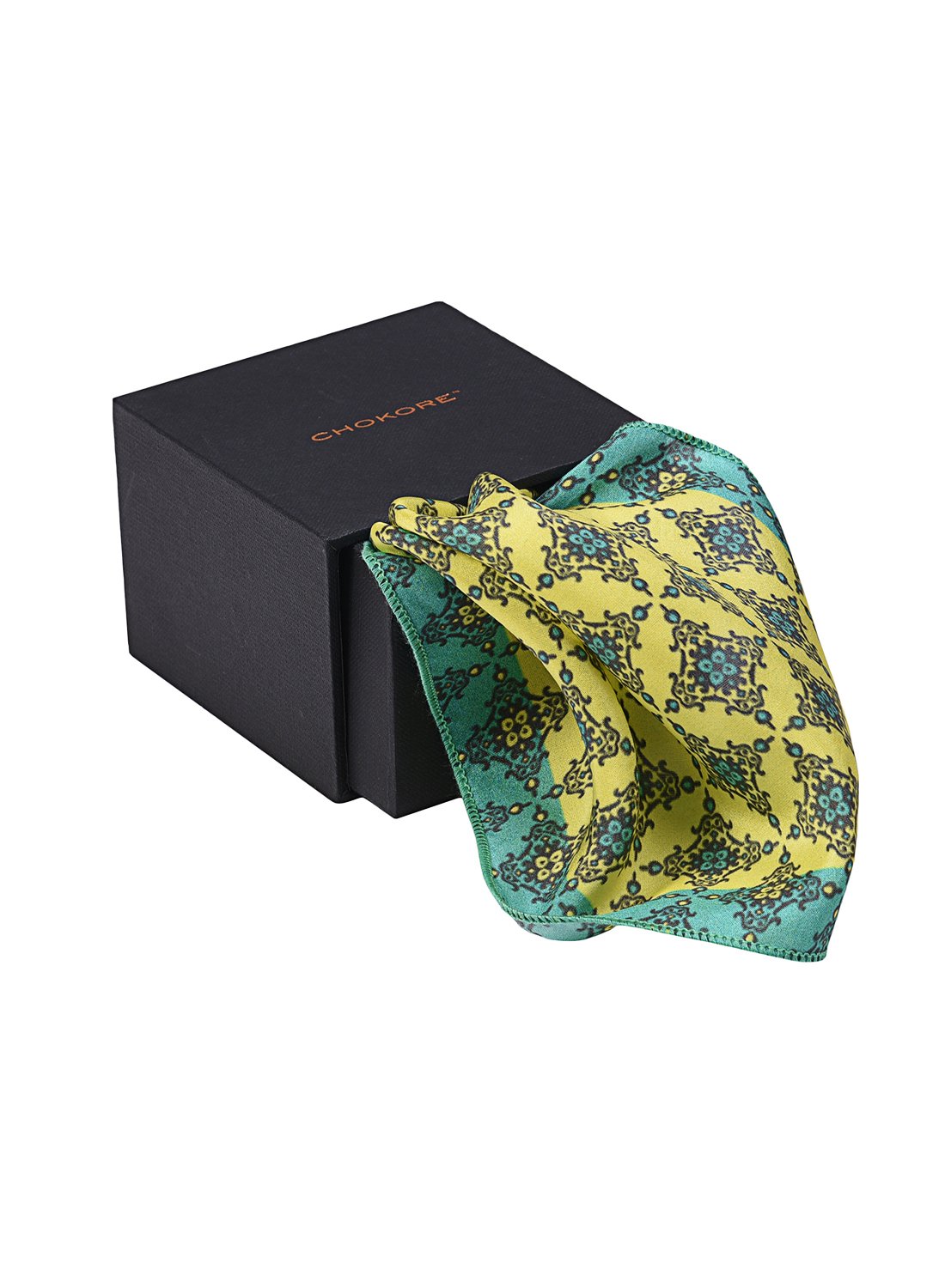Chokore Sea Green Silk Pocket Square from Indian at Heart collection