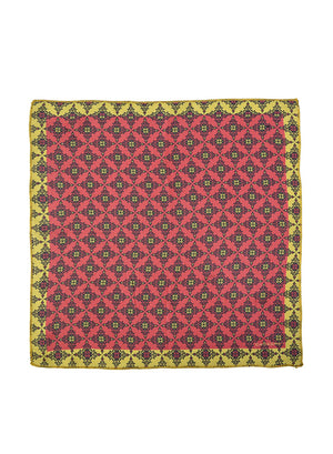 Chokore  Chokore Red & Light Green Silk Pocket Square from Indian at Heart collection 