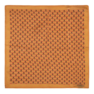 Chokore  Chokore Tangerine Silk Pocket Square -Indian At Heart line 
