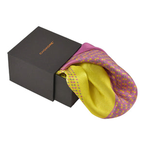 Chokore Stripes (Navy & Silver) Chokore 2-in-1 Yellow & Purple Pocket Square - Indian At Heart line 