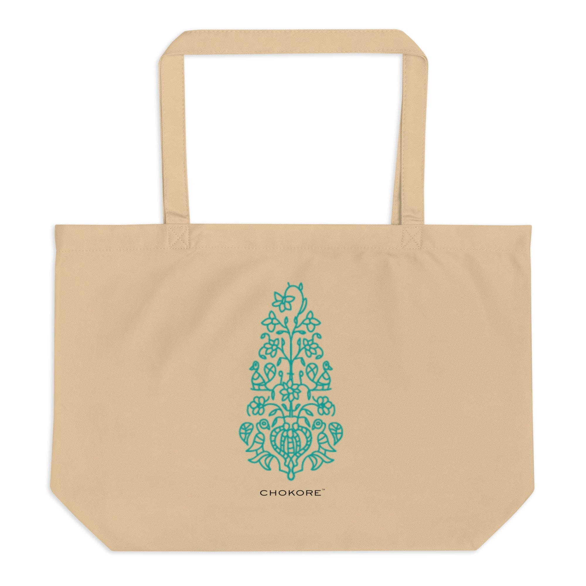 Organic Tote Bag, inspired by Rajasthan Block Print. From the Indian at Heart Collection.