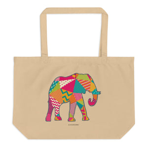 Chokore Organic Tote Bag with an Indian Elephant inspired by Rajasthan Block Print. From the Indian at Heart collection. Organic Tote Bag with an Indian Elephant inspired by Rajasthan Block Print. From the Indian at Heart collection. 