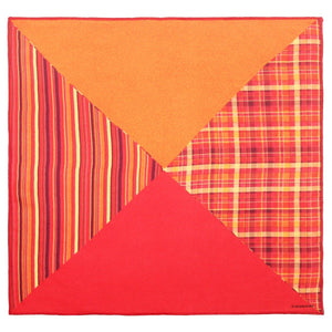 Chokore Chokore Pink & Orange Four-in-One Silk Pocket Square Chokore Pink & Orange Four-in-One Silk Pocket Square 
