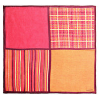 Chokore Chokore Four-in-One Pink & Orange Silk Pocket Square